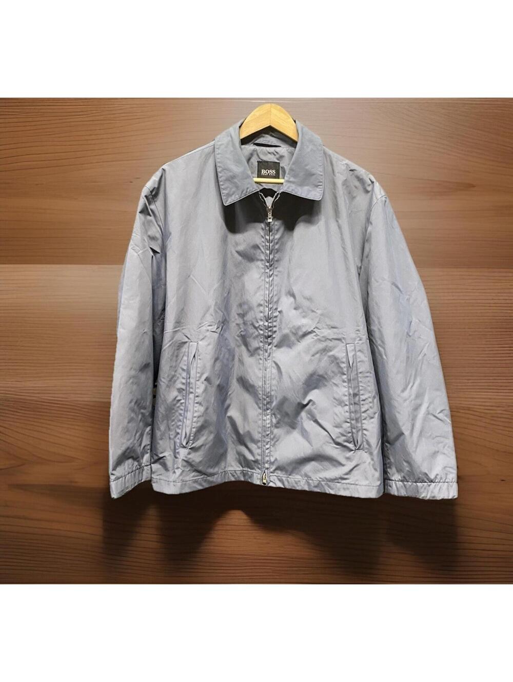 Vintage Hugo Boss Rain Storm Jacket Size 50 Large Gray